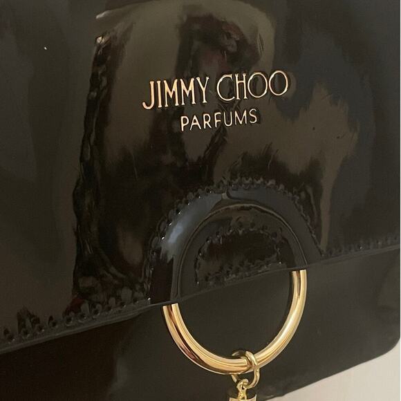 Jimmy Choo Parfums Black Crossbody Clutch | Patent, Chain Gold Tassel Limited - Picture 4 of 8
